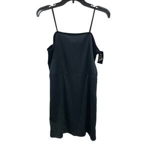 New Art Class Girls XXL (16/18) Black Spaghetti Strap Spandex Midi Dress